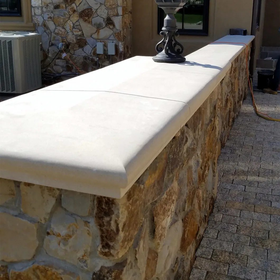 White Limestone Wall Top Cover Coping Moulding